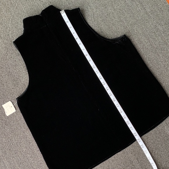 Black Velour Sleeveless Mock Neck Tank Top - Picture 17 of 17